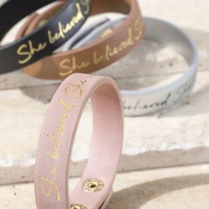 She Believed She Could Leather snap bracelet